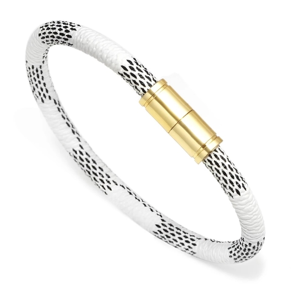 Jewelry - White Faux Leather Magnetic Bracelet